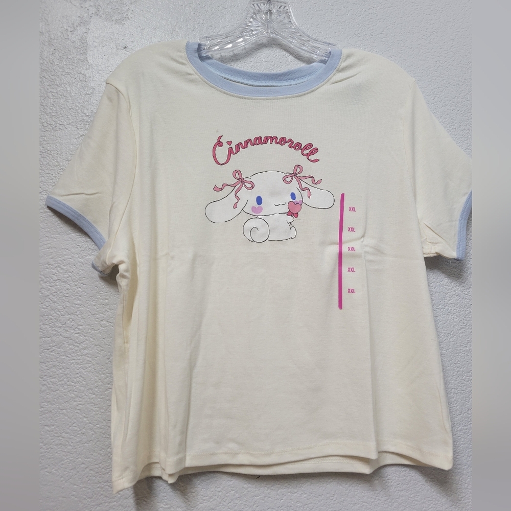Cinnamoroll Womens Cream and Blue T-Shirt XXL Nwt